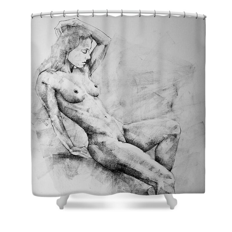 Erotic Shower Curtain featuring the drawing Page 19 by Dimitar Hristov