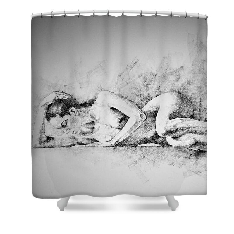 Erotic Shower Curtain featuring the drawing Page 4 by Dimitar Hristov