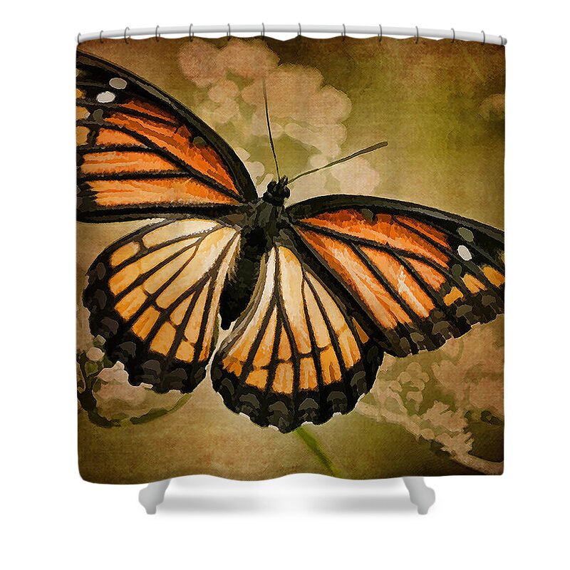 Monarch Butterfly Shower Curtain featuring the photograph Painted Monarch Butterfly by Kathy Clark