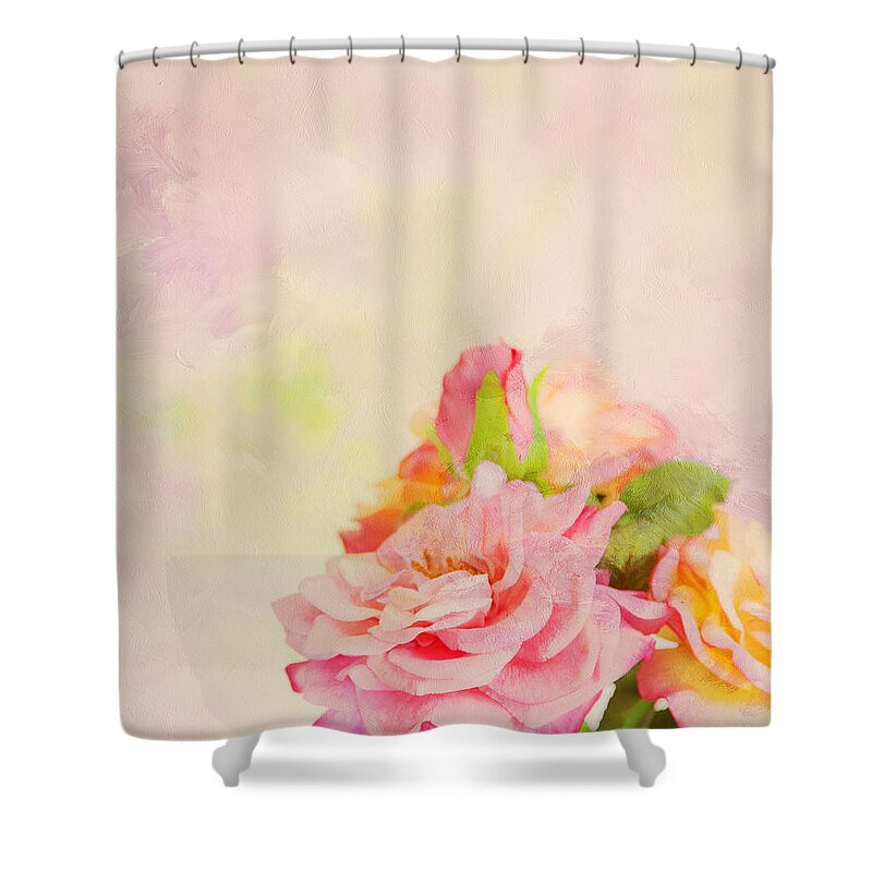 Floral Shower Curtain featuring the photograph Painterly Roses by Theresa Tahara