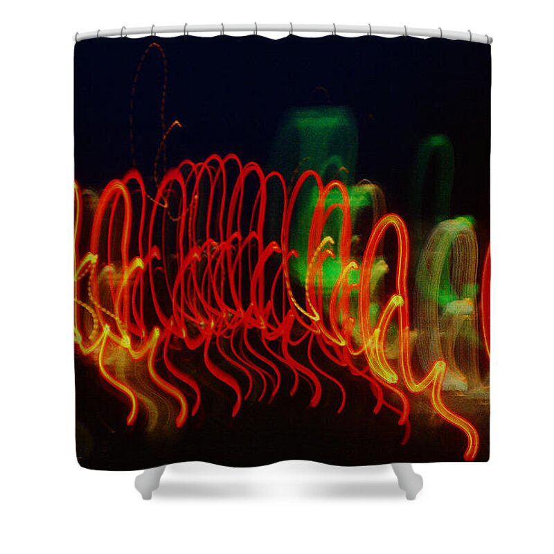 Lights Shower Curtain featuring the painting Painting With Light 5 by Jennifer Muller