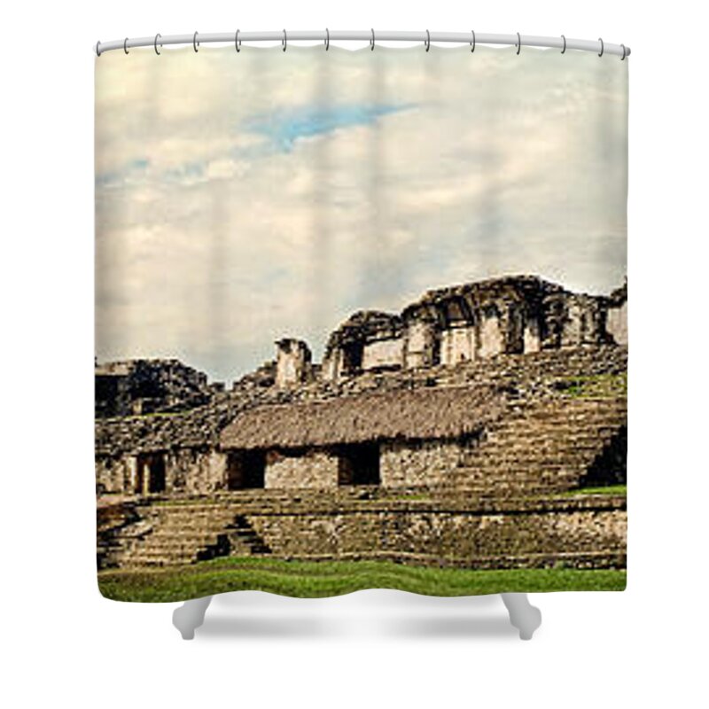 Palenque Shower Curtain featuring the photograph Palenque Panorama Unframed by Weston Westmoreland