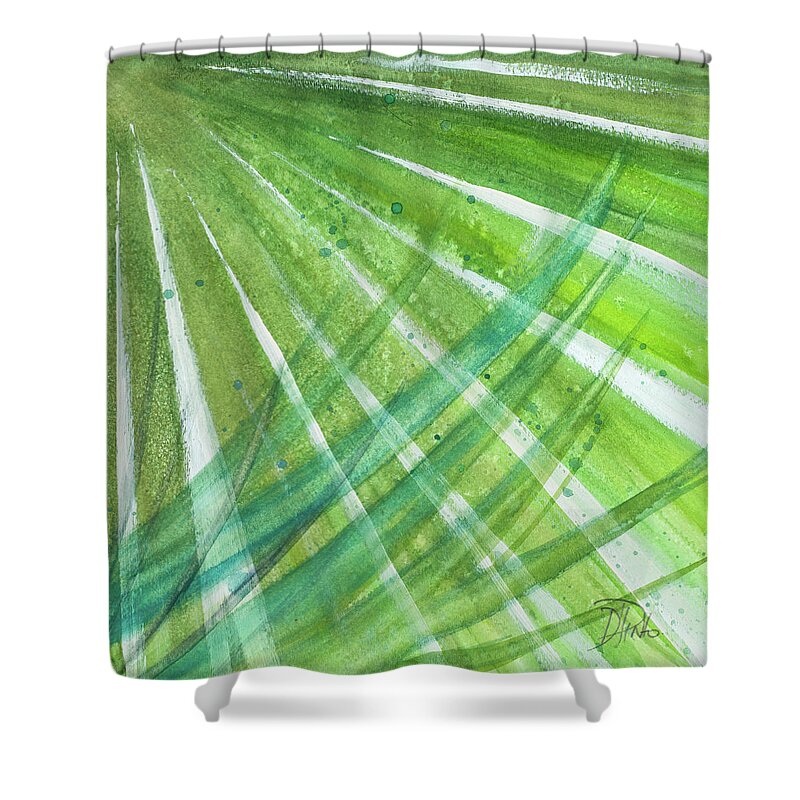 Palm Shower Curtain featuring the painting Palm Greens by Patricia Pinto