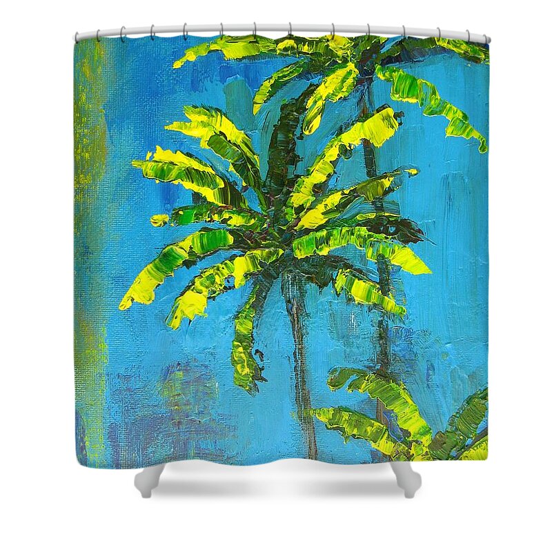 Art Shower Curtain featuring the painting Palm Trees by Patricia Awapara