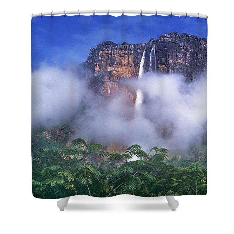 South America Shower Curtain featuring the photograph Panorama Angel Falls Canaima National Park Veneziuela by Dave Welling