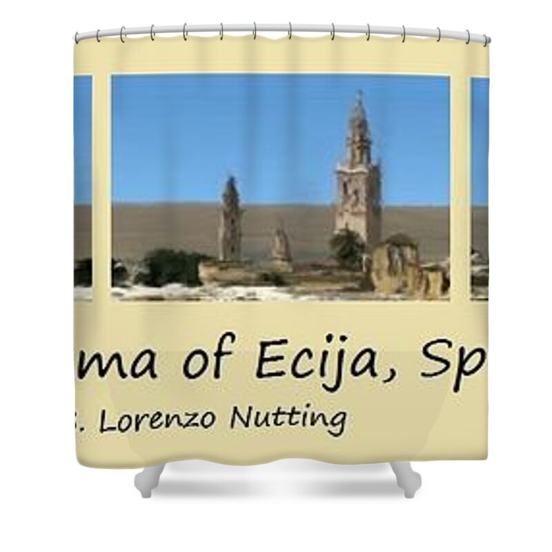 Ecija Shower Curtain featuring the painting Panorama of Ecija Spain by Bruce Nutting