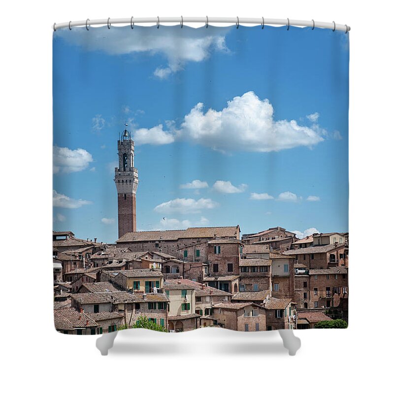 Tranquility Shower Curtain featuring the photograph Panoramic View Of Siena by Marta Nardini