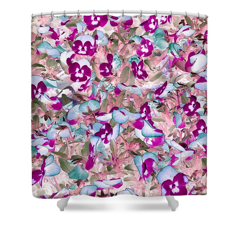 Pansy Shower Curtain featuring the photograph Pansy Power 07 by Pamela Critchlow