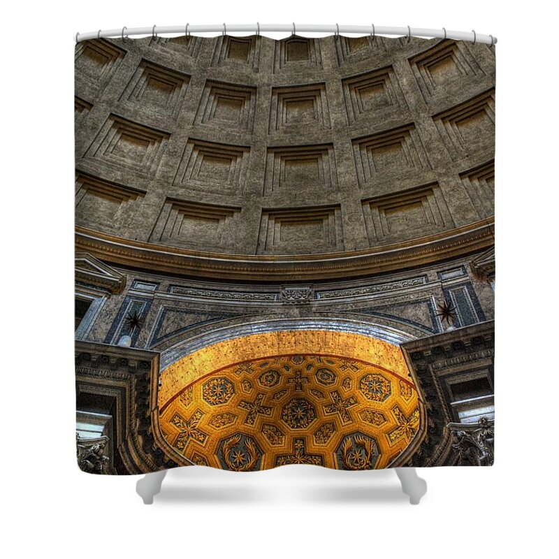 Pantheon Shower Curtain featuring the photograph Pantheon Ceiling Detail by Michael Kirk