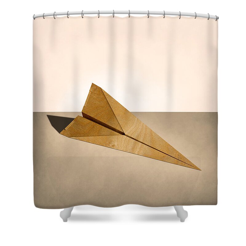 Aircraft Shower Curtain featuring the photograph Paper Airplanes of Wood 15 by YoPedro