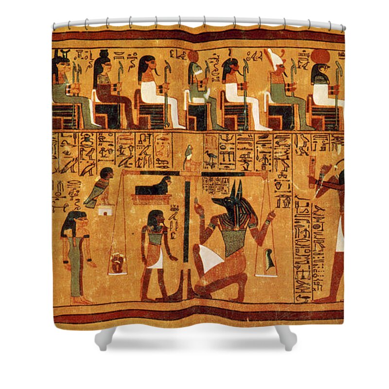 Religion Shower Curtain featuring the photograph Papyrus Of Ani, Weighing Of The Heart by Science Source