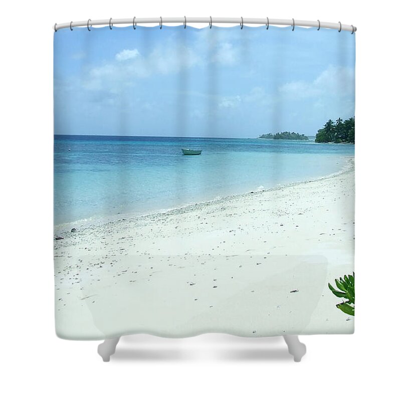 Sea Shower Curtain featuring the photograph Paradise is here by Andrea Anderegg