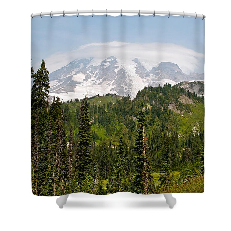 Mt.rainier Shower Curtain featuring the photograph Paradise Valley and Mt. Rainier View by Tikvah's Hope