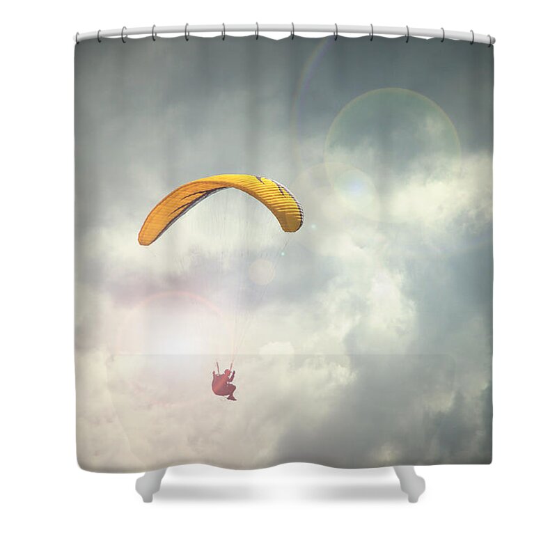 Paragliding Shower Curtain featuring the photograph Paraglider by Chevy Fleet