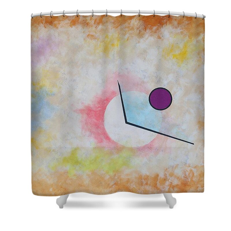 Abstract Shower Curtain featuring the painting Partial Eclipse by Thomas Gronowski