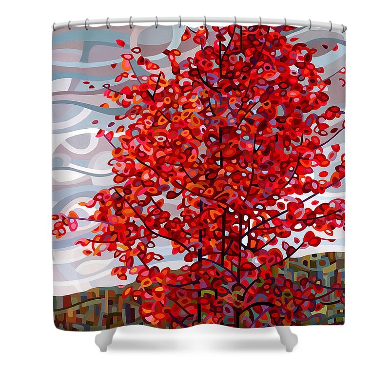 Landscape Shower Curtain featuring the painting Passing Storm by Mandy Budan