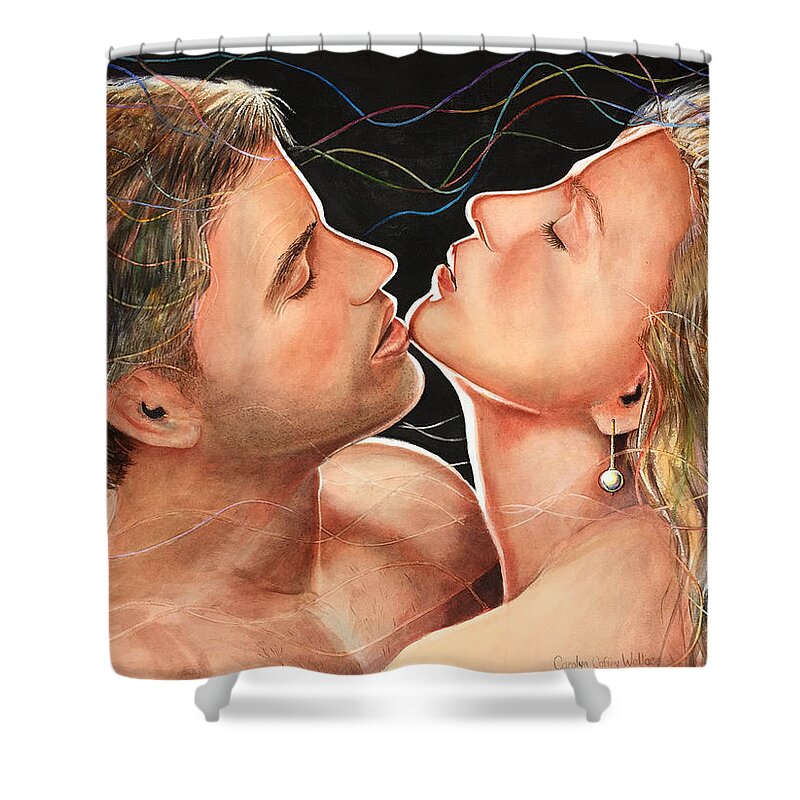 Original Painting Shower Curtain featuring the painting Passion by Carolyn Coffey Wallace