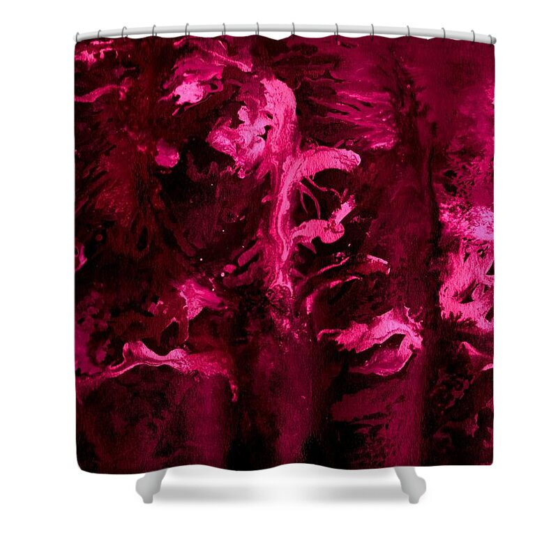 Galaxy And Solar System Shower Curtain featuring the painting Passion by David Neace CPX