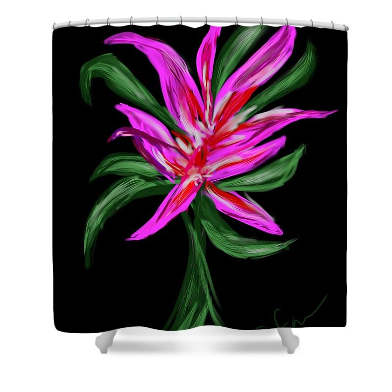 Passion Flower Shower Curtain featuring the digital art Passion Flower by Christine Fournier