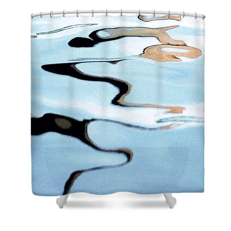 Water Shower Curtain featuring the photograph Pastel Blue Water Reflection Abstract by Heiko Koehrer-Wagner