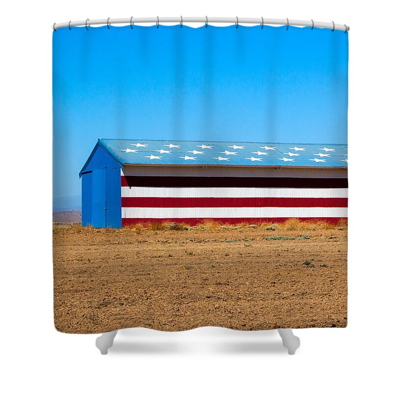 California Shower Curtain featuring the photograph Patriotic Barn by Nicholas Blackwell
