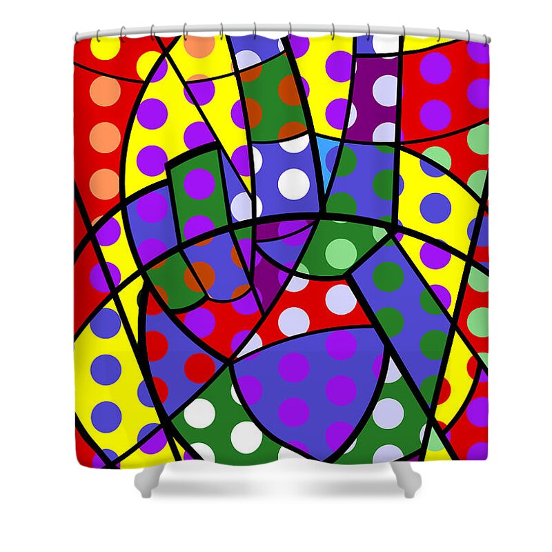 Colorful Shower Curtain featuring the digital art Peace 11 of 12 by Randall J Henrie