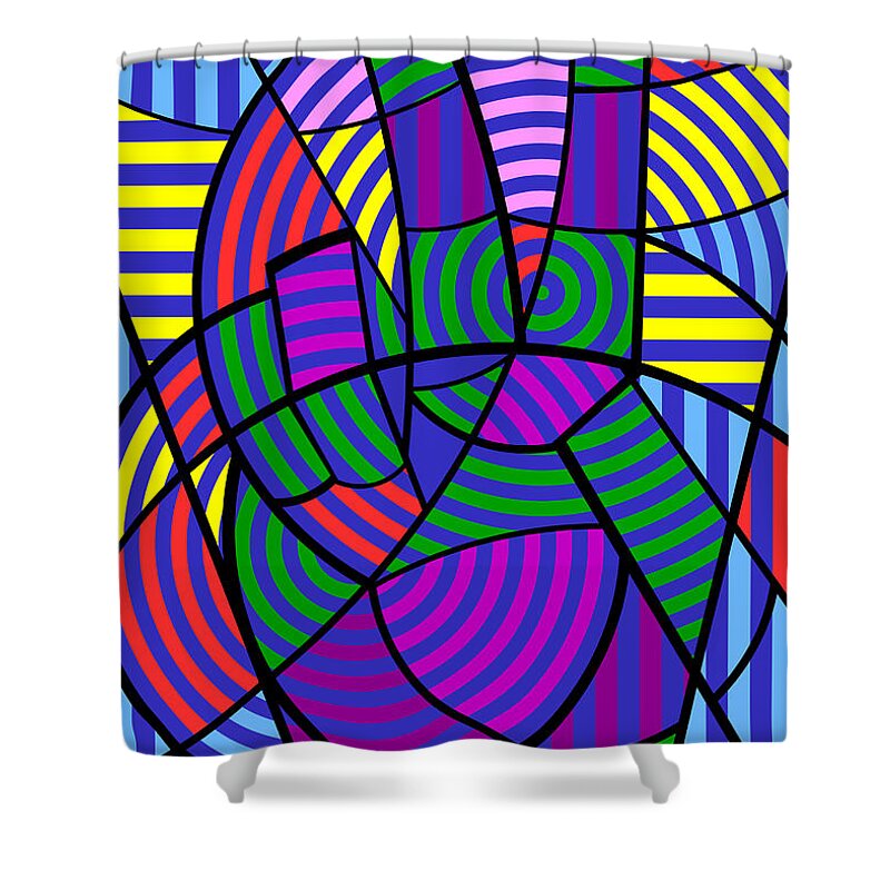 Colorful Shower Curtain featuring the digital art Peace 3 of 12 by Randall J Henrie
