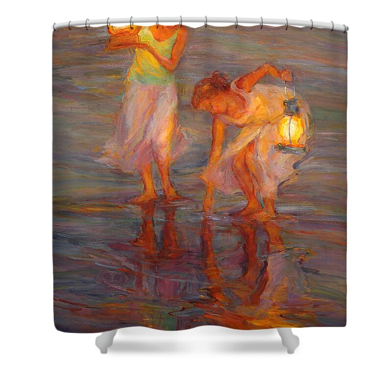 Beach Shower Curtain featuring the painting Peace by Diane Leonard