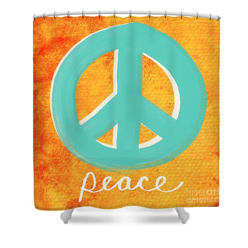 Peace Shower Curtain featuring the painting Peace by Linda Woods