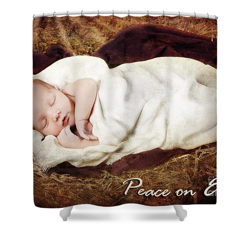 Nativity Shower Curtain featuring the photograph Peace on Earth by Cindy Singleton
