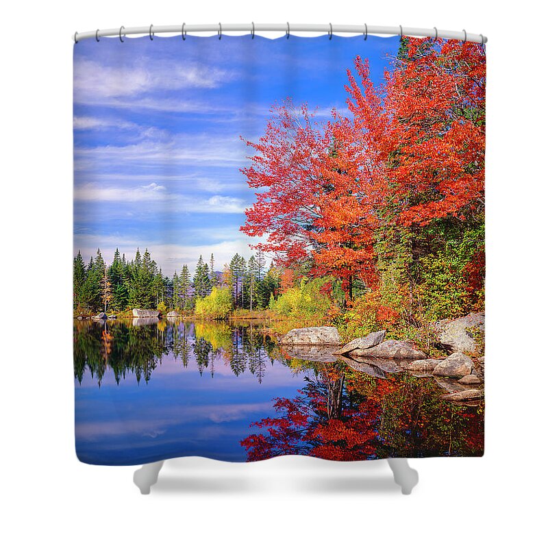 Scenics Shower Curtain featuring the photograph Peaceful Colorful Autumn Fall Foliage by Dszc
