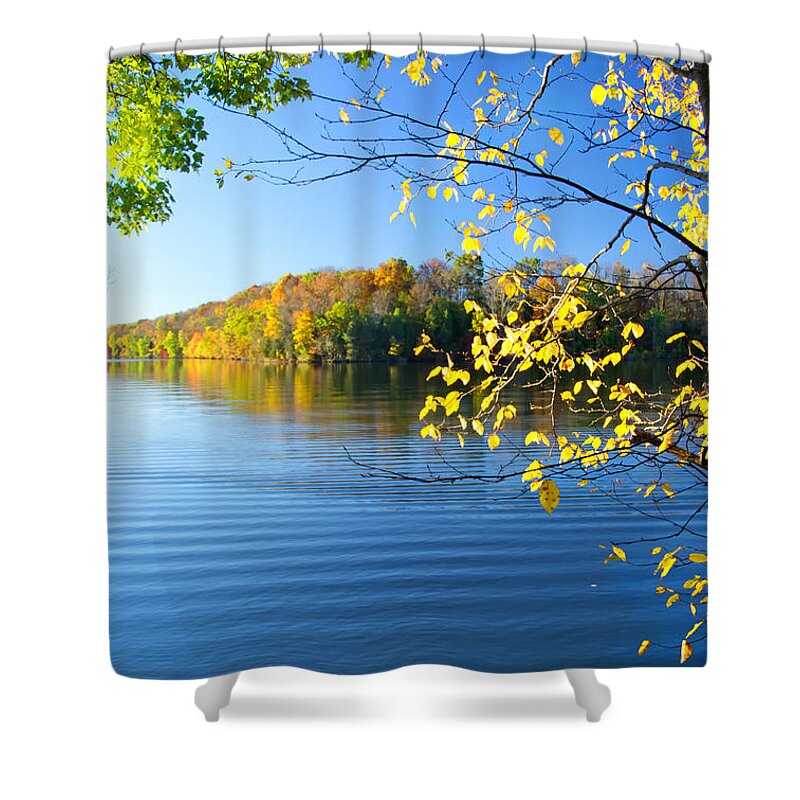 Peaceful Fall Evening Shower Curtain featuring the photograph Peaceful Fall Evening by Carolyn Derstine