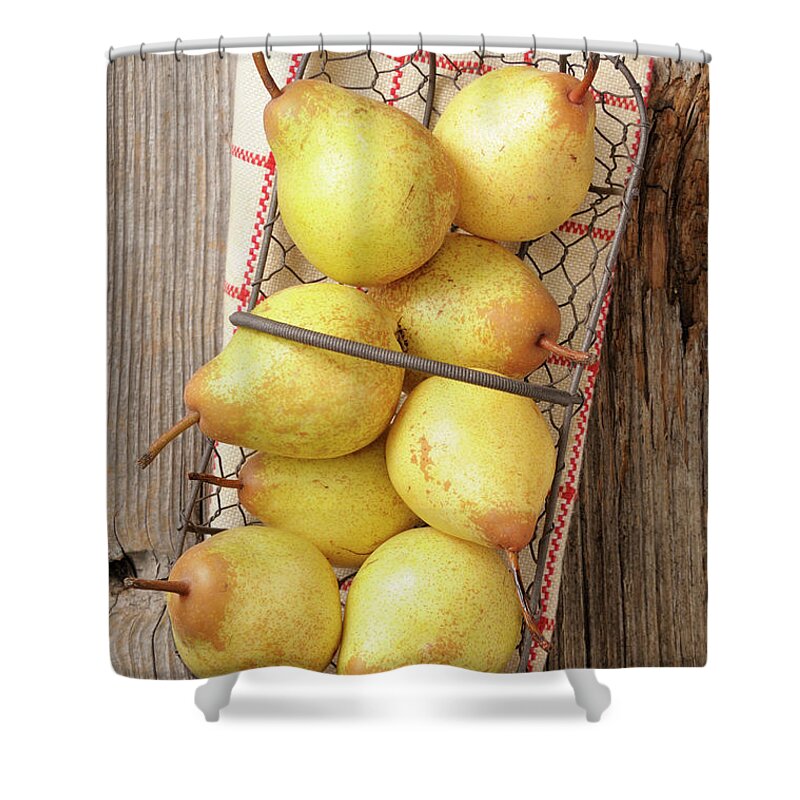 Napkin Shower Curtain featuring the photograph Pear by Riou