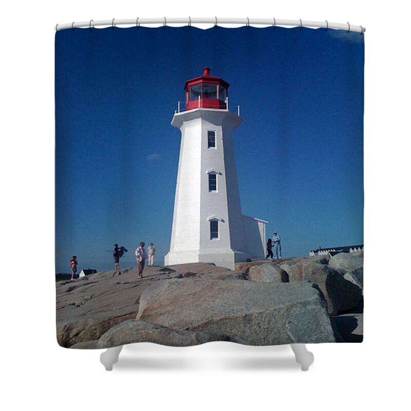Lighthouse Shower Curtain featuring the photograph Peggy's Cove Lighthouse by Brenda Brown