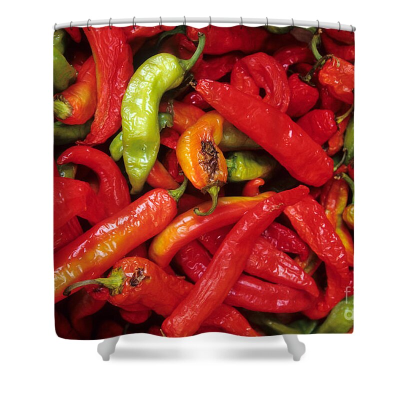 Peppers Shower Curtain featuring the photograph Peppers At Street Market by William H. Mullins