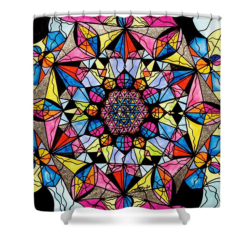 Perceive Shower Curtain featuring the painting Perceive by Teal Eye Print Store