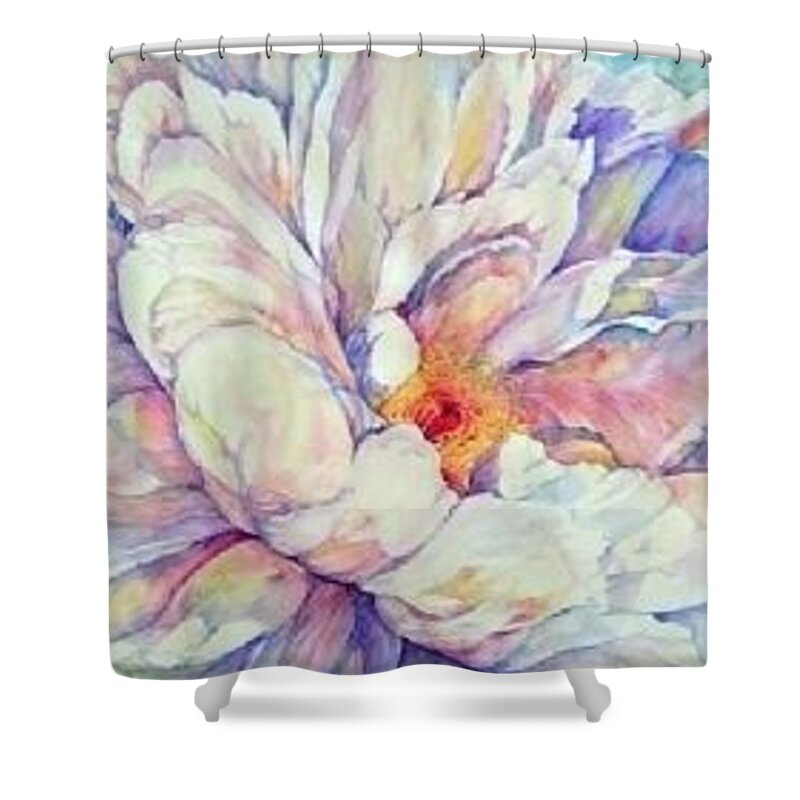 Peony Shower Curtain featuring the painting Petal scape by Annika Farmer