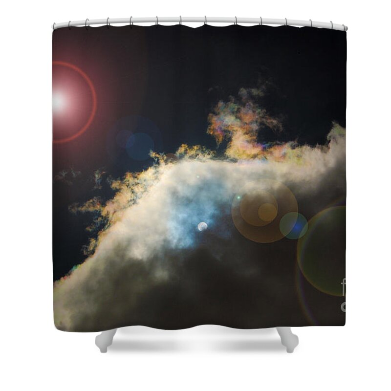 Sun Shower Curtain featuring the photograph Phenomenon with Lens Flare by Debra Thompson