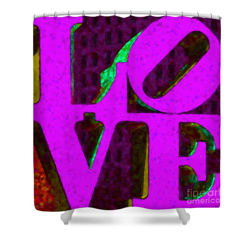 Love Shower Curtain featuring the photograph Philadelphia LOVE - Painterly v2 by Wingsdomain Art and Photography