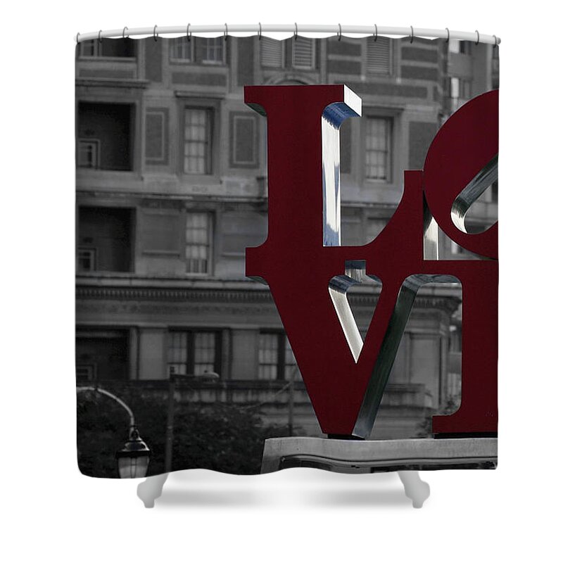 Love Shower Curtain featuring the photograph Philadelphia Love by Terry DeLuco
