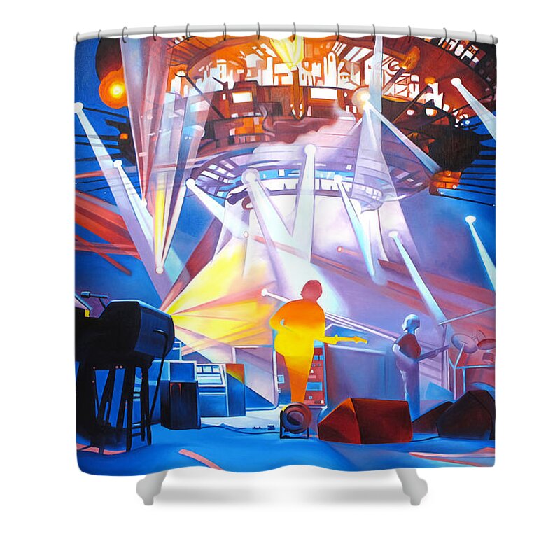 Phish Shower Curtain featuring the painting Phish-In Deep Space by Joshua Morton