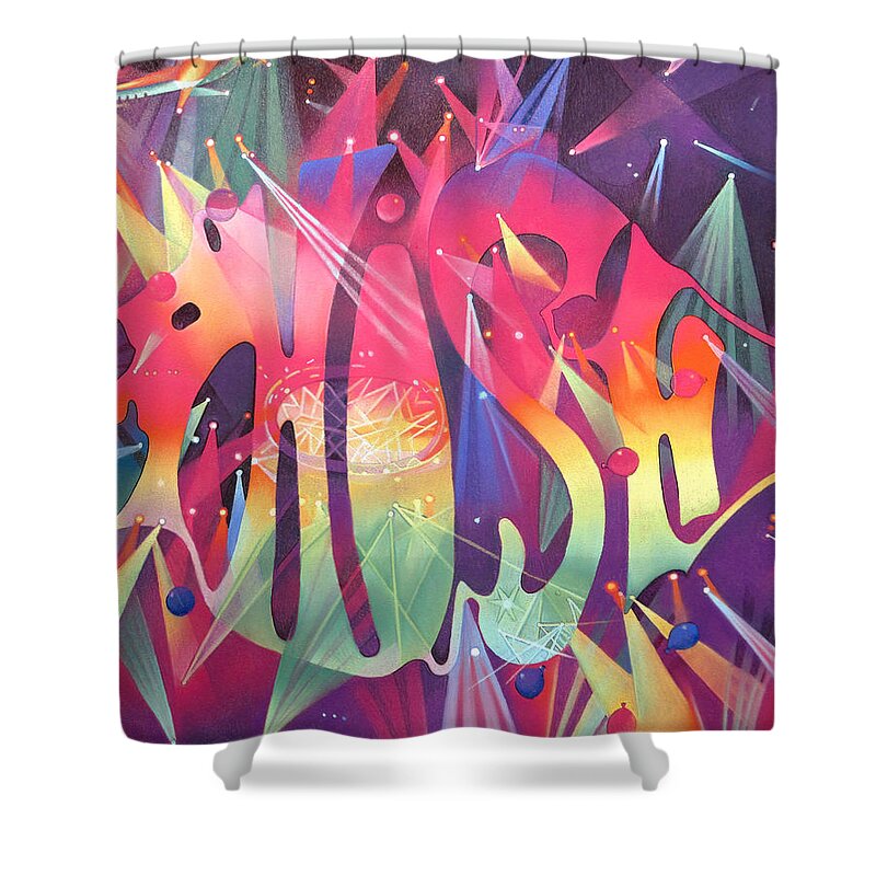 Phish Shower Curtain featuring the drawing Phish the Mother Ship by Joshua Morton