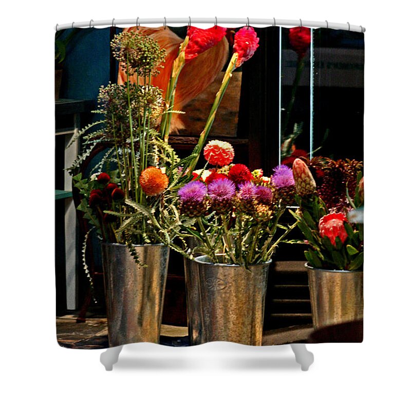 Flower Vase Prints Shower Curtain featuring the digital art Phlower Vases by Joseph Coulombe