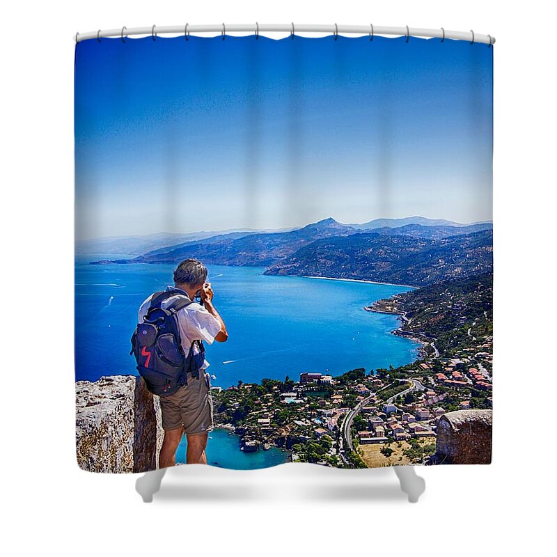Photographer Shower Curtain featuring the photograph Photographer inspired by beauty by Stefano Senise