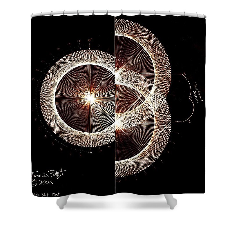  Shower Curtain featuring the drawing Photon Double Slit Test Hand Drawn by Jason Padgett