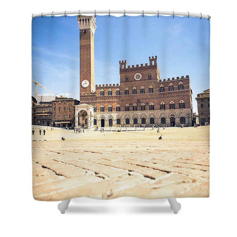 Arch Shower Curtain featuring the photograph Piazza Del Campo Of Siena by Zodebala