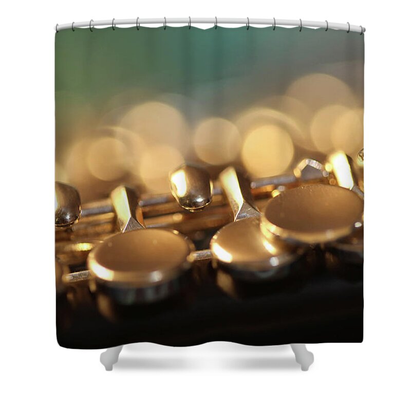 Music Shower Curtain featuring the photograph Piccolo Keys by C. Bosarge