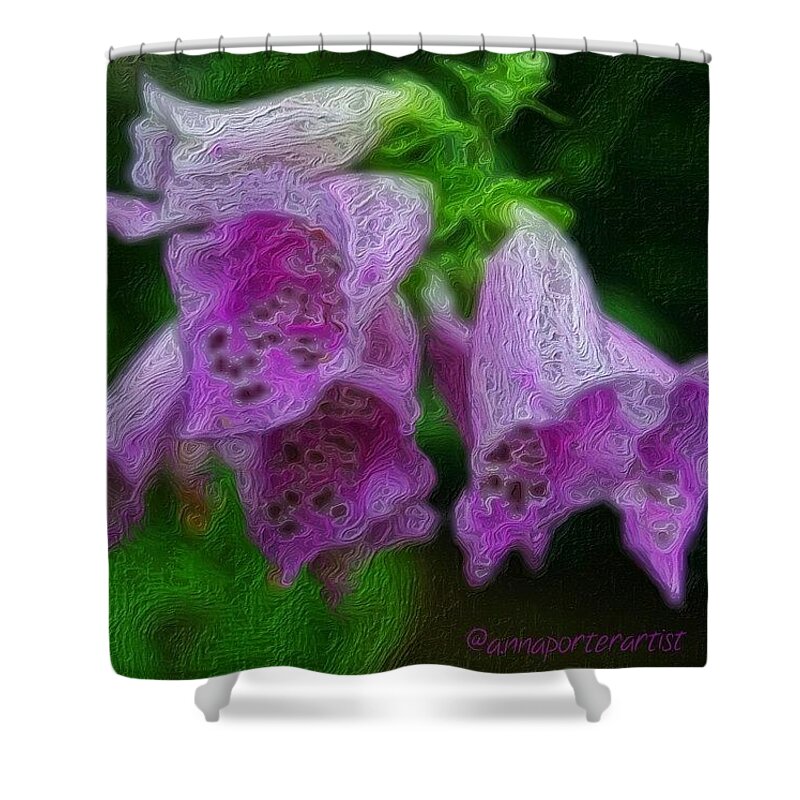 Flowers Shower Curtain featuring the photograph Pick Your Poison - Glazed Foxglove by Anna Porter