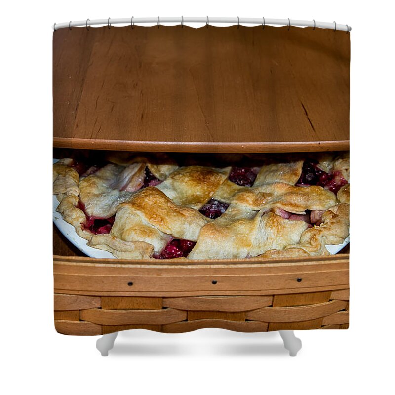 Food Shower Curtain featuring the photograph Pie 'n Basket by E Faithe Lester