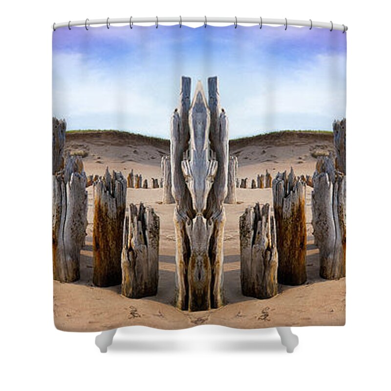 Pier Shower Curtain featuring the photograph Pier Panorama by WB Johnston
